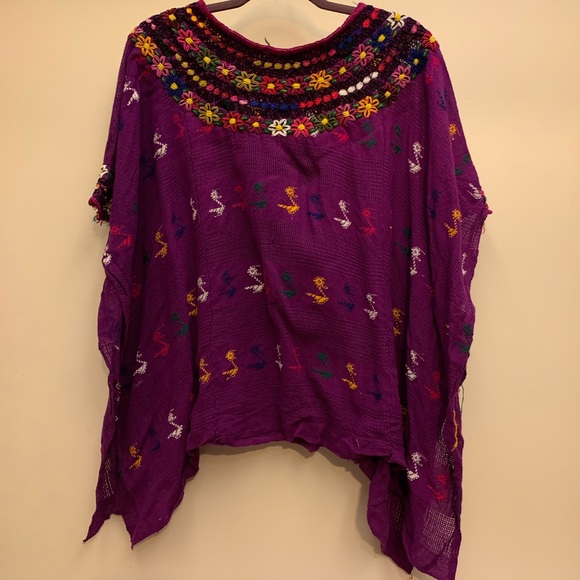 Boho Embroidered Poncho - Picture 6 of 8